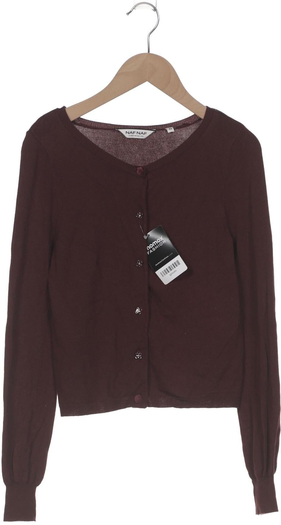 NAF NAF Damen Strickjacke, Bordeaux, Gr. XS, Viskose / Synthetik - Second Hand