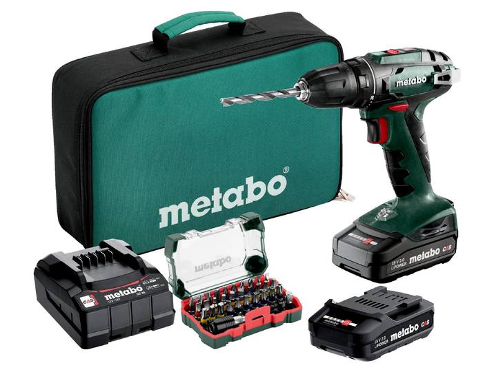 Perceuse-visseuse 18V (2x2\,0Ah) BS 18 Set en malette - METABO 602207930