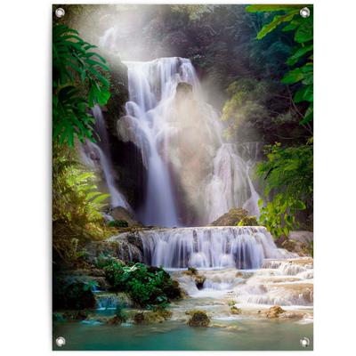 Poster REINDERS "Wasserfall", grün (farbe bild(er): grün), B:60cm H:80cm T:0,1cm, Leinwand, Bilder, Poster