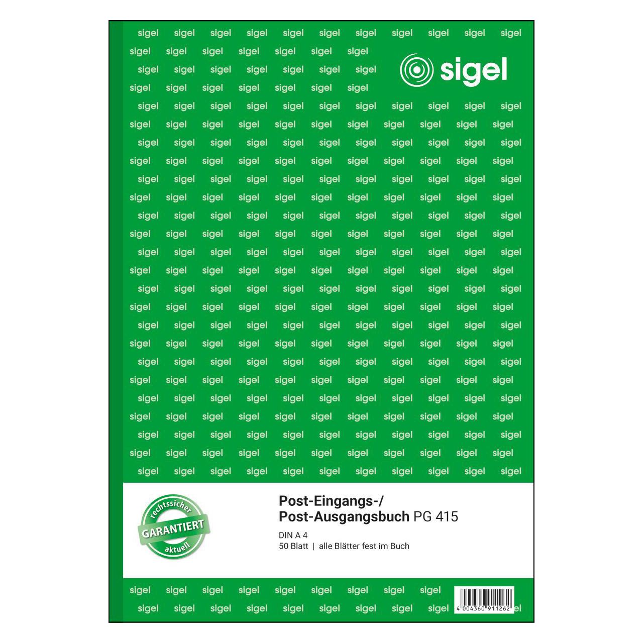 SIGEL Post-Eingang-/Ausgangsbuch Formularbuch PG415
