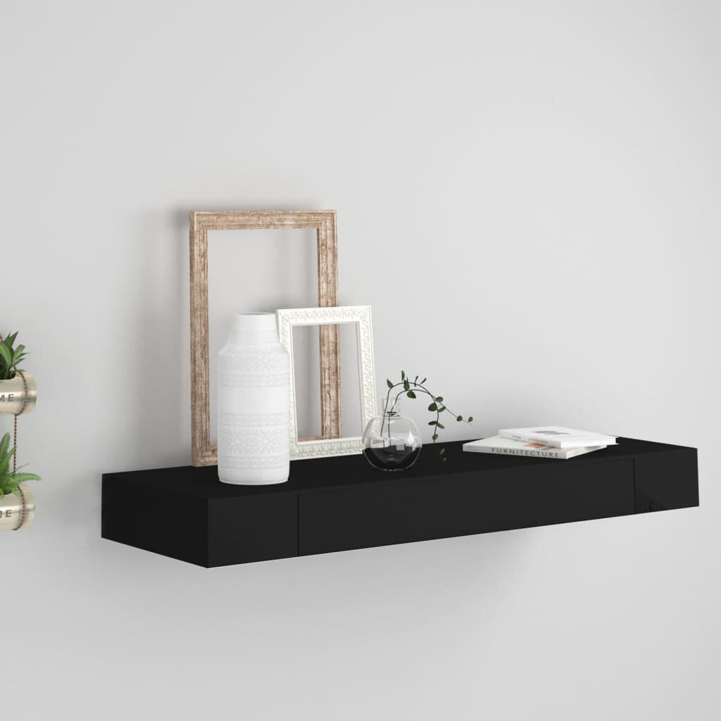 Brayden Studio Buxton Floating Shelf Black 8cm H x 80cm W x 25cm D