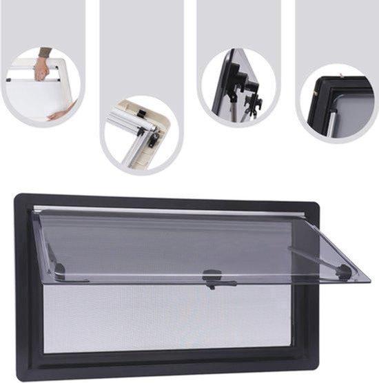 Ventilatieraam für Wohnmobile - 900x500 mm - Insektenschutz & Schiebeschutz - Stabiler Aluminiumrahmen