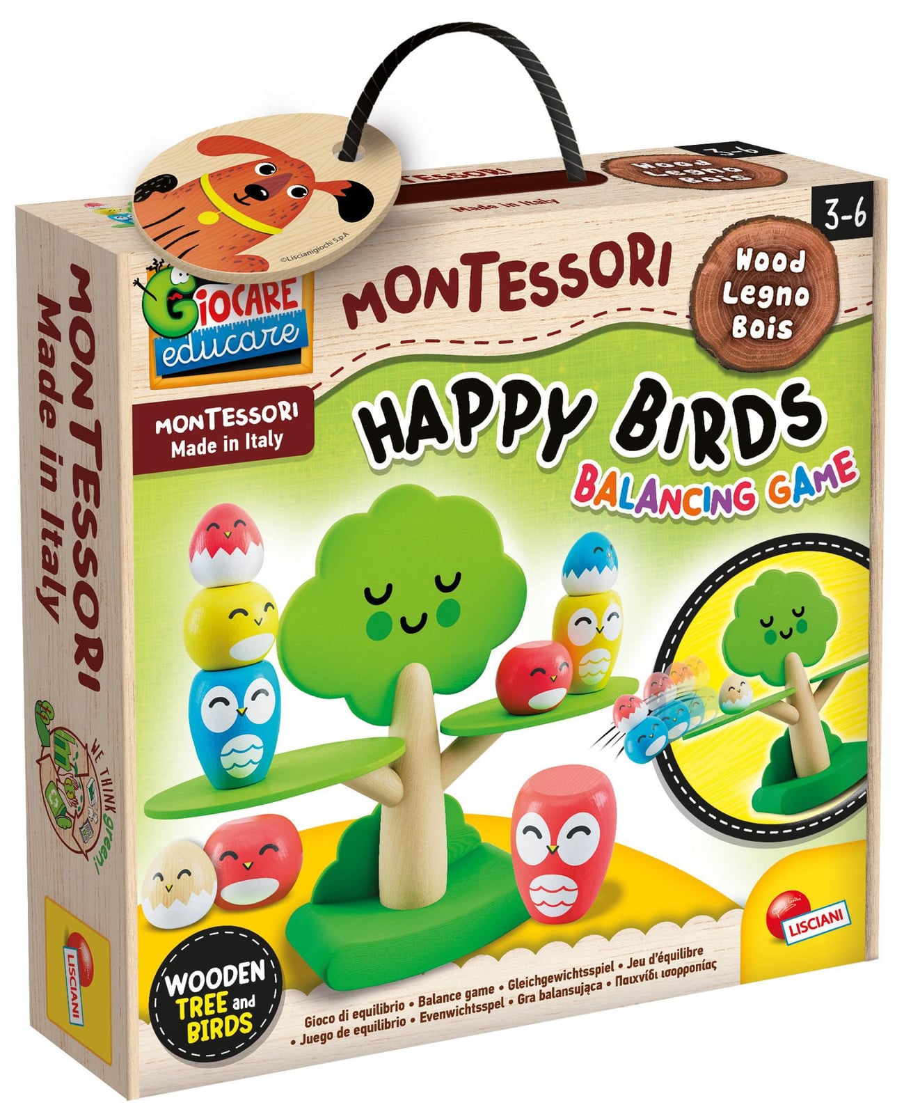 Lisciani Montessori Happy Birds Balansspel Vaardigheidsspel