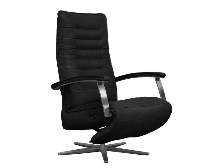 Relaxsessel Schwarz Echtleder Bulle 83 x 120 x 85cm