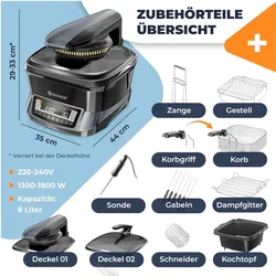 Kesser Multikocher, Dampfgarer + Reiskocher, Schwarz