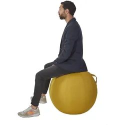 Alba, Hocker, Sitzhocker MHBALL, safrangelb Bezug: Polyester, Sitzdurchmesser: 650 mm, mit Griff zum - 1 Stü