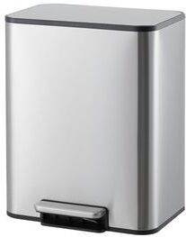 Garvee Bathroom Trash Can, Small Trash Can with Soft-Close Lid, Foot Pedal & Inner Bucket, Stainless Steel Garbage Can