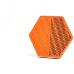 Rückstrahler Reflektor (L/R) Sechseck Orange E20 mit Klebeband