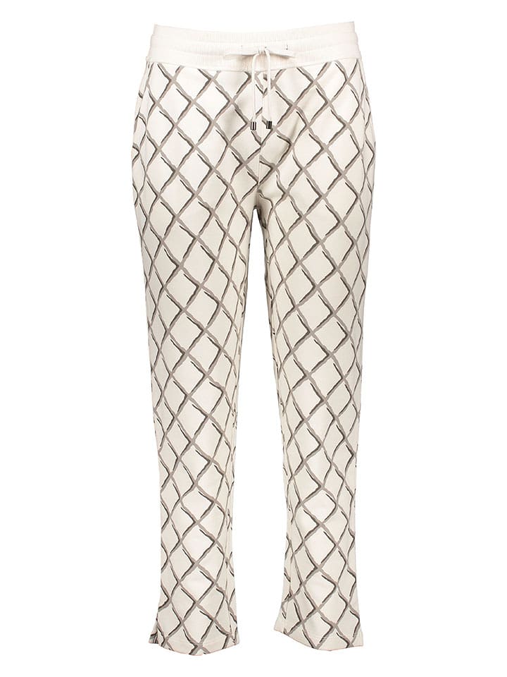 Juvia Pyjama-Hose in Creme/ Taupe - L