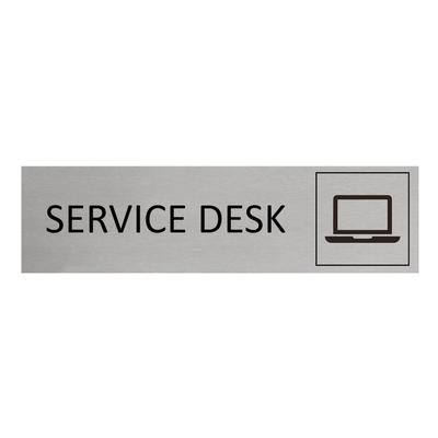 CombiCraft Aluminium Türschild Servicedesk 165x45mm mit 3M-Tape zur Befestigung, einfache Kennzeichnung von Räumen und Bereichen