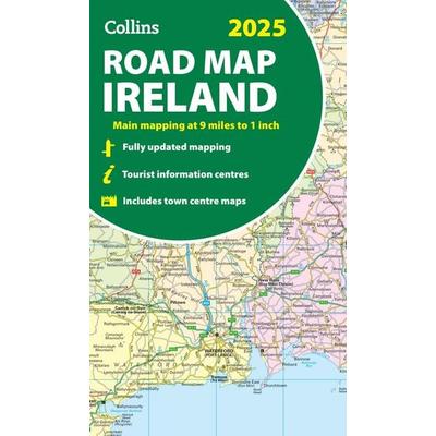 2025 Collins Road Map of Ireland, Karte von Collins, HarperCollins, 978-0-00-865300-2