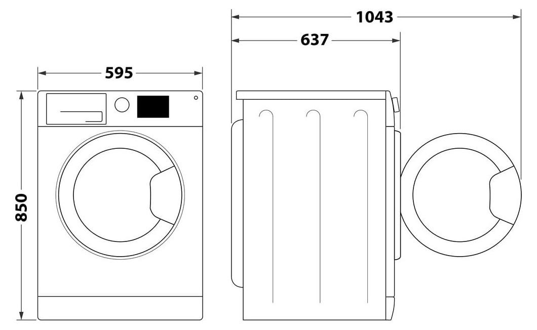 Hotpoint NF98WK IT, Frontlader, 9 kg, B, 76 dB, 1400 RPM, A