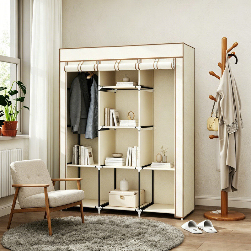 Rebrilliant Metal Wardrobe 162.5cm H X 125cm W X 43cm D