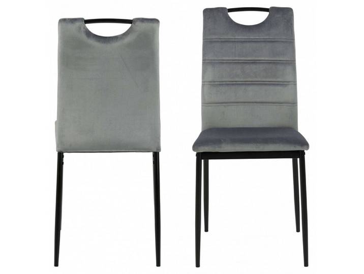 ACTONA GROUP Esszimmerstuhl Dia (4 St), Esszimmerstuhl Dia (Set, 4 St) in grau Samtvelours, mit Handgriff