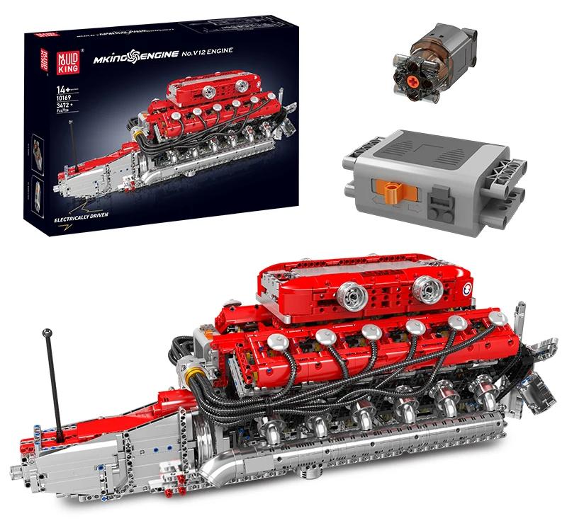 Technischer V12-Motor-Bausatz - Modell 10169 - Motorisiert - Bausteine - Lithium-Akku - Ab 14 Jahren - Originalverpackung