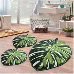 Miqna, Badteppich, 3-tlg. rutschfeste Badteppich Set, waschbar 60x100 50x60 50x60cm (100 x 60 cm)