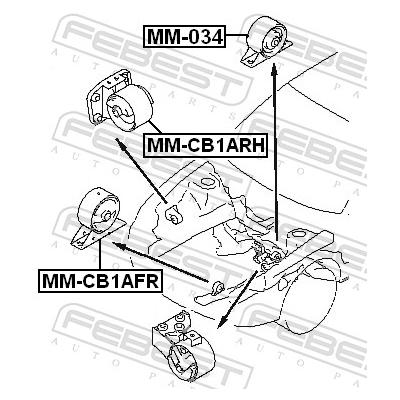 FEBEST Lagerung, Motor MM-034 hinten für MITSUBISHI