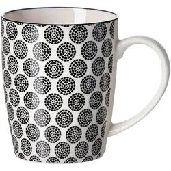 6er-Set Ritzenhoff & Breker Kaffeebecher Takeo Circles 350 ml Porzellan Schwarz