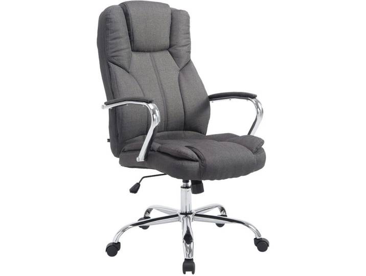 CLP Chefsessel Stoff Dunkelgrau, Metall, 62x115x70 cm, Büromöbel, Bürostühle, Chefsessel