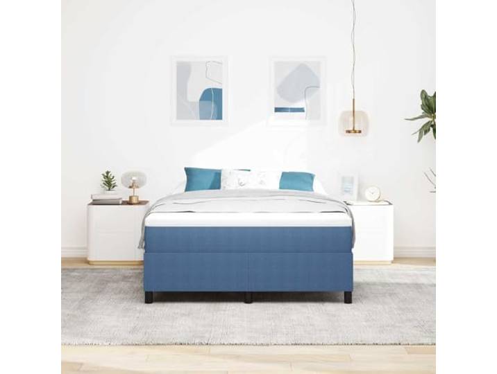KTHLBRH Bett Platform Blau 160 x 200 cm Stoff Cords Technisches Holz und massives Kiefernholz, feste Latten, Pfostenbeine, einfache Montage