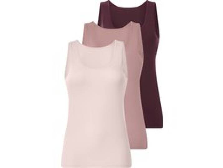 ESMARA® Lot de 3 débardeurs pour femmes (rouge/rose/rose clair, XXL(50/52))