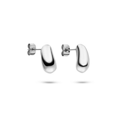 Paar Ohrstecker S.OLIVER "Schmuck Geschenk Edelstahl Ohrstecker The Bean", silber (edelstahlfarben), Ohrringe, Damen, 7,2mm, Edelstahl