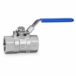 Kugelhahn IG/IG aus Edelstahl  voller Durchgang, PTFE-Dichtung, arretierbarer Griff - 2" (DN50)
