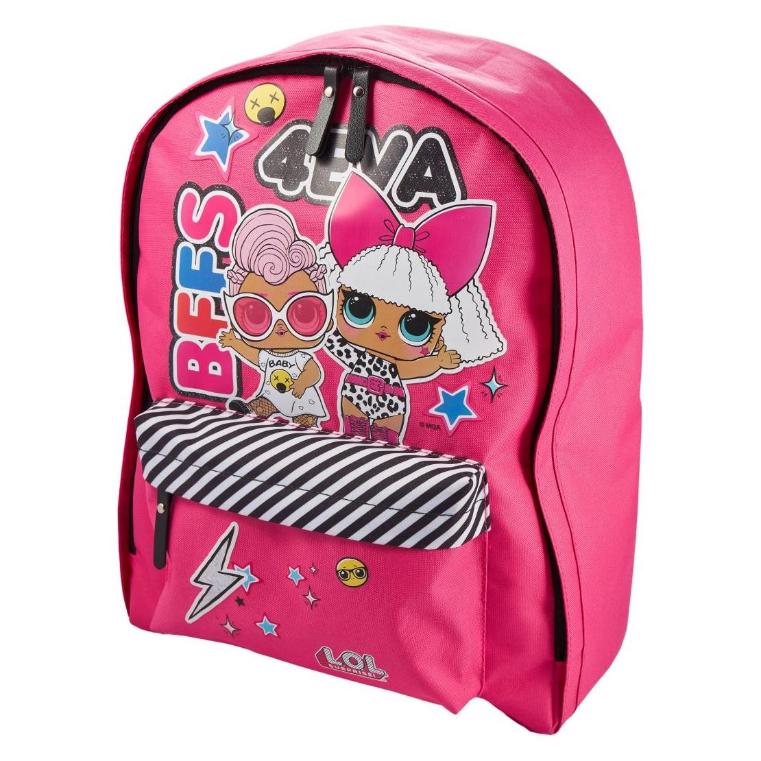 Euromic L.O.L. Surprise! Together 4Eva Backpack with front zipped pocket with padded adjustable shoulder str (080709002)
