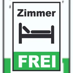 HB-Druck Zimmer frei Hochkant Schild A4 (210x297mm)