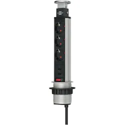 Brennenstuhl, Steckdosenleiste, Tower Power (5x, USB-A, 2 m)