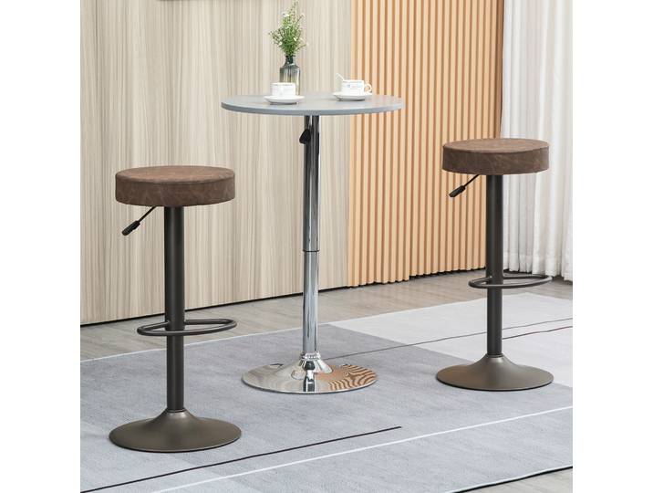 HOMCOM Tabourets de Bar Pivotants Réglables avec Repose-Pieds