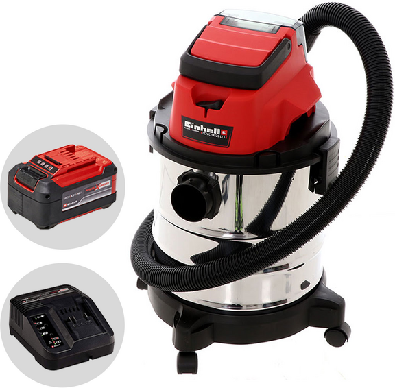 Einhell TC-VC 18/20 Li - Aspirasolidi e liquidi a batteria - 18V 5.2Ah