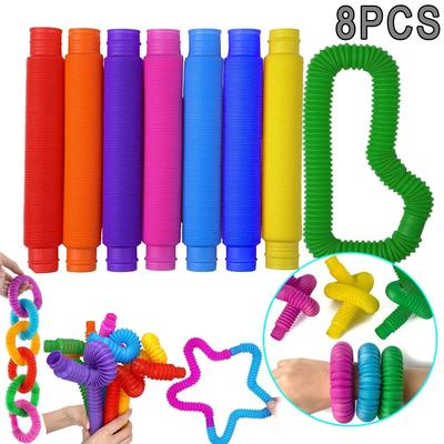 Quick Pick Pro Colorful Pop Tubes Sensory Fidget Stress Relief Stretch Toys For Kids & Adults Colorful Pop Tubes Sensory Fidget Stress Relief Stretch Toys For Kids & Adults