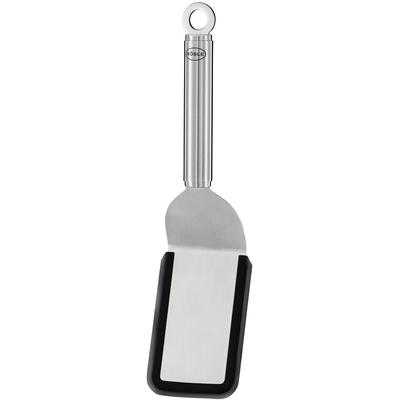 Sandwichpalette RÖSLE, silber (edelstahlfarben), B:6,5cm H:4cm, Edelstahl 18/10, Silikon, Küchenpaletten, Pfannenwender, Pfannenwender mit Silikonrand und Aufhängeöse, spülmaschinengeeignet