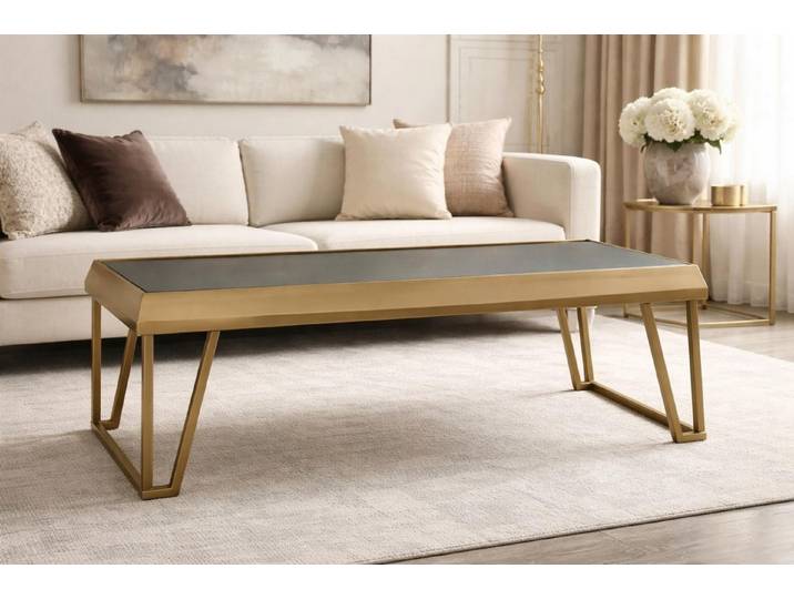 Xlmoebel Couchtisch Eleganter Couchtisch mit edlem Gestell für stilvolles Wohnen, Made in Europa