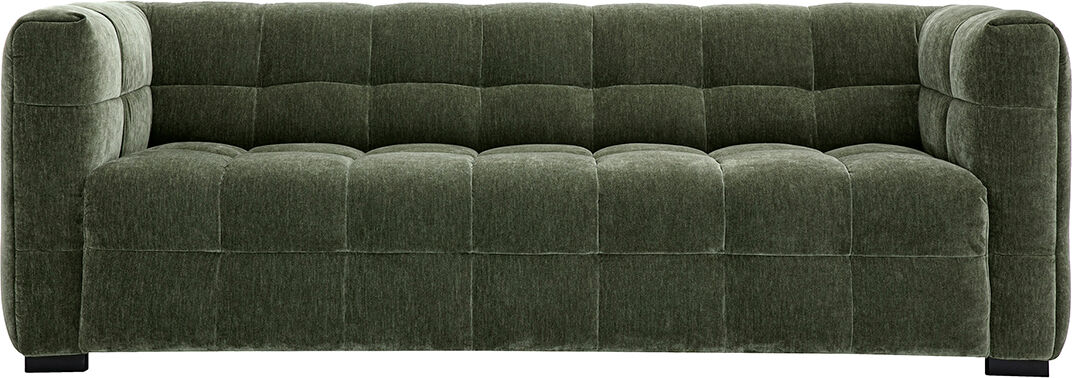 Miliboo Designersofa 3-Sitzer in Samtoptik Stoff khakigrün CORTO