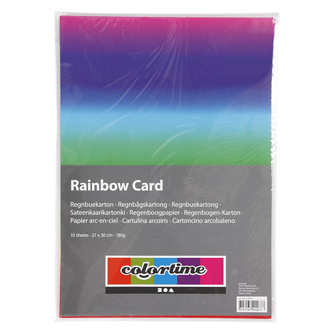 Creativ Company Regenboogpapier A4 180gr, 10 Vellen (180 g/m², 1x) (5707167902677)