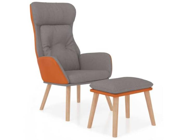 Heofavd Relaxsessel mit Fußhocker Hellgrau Polstersessel 2er Set