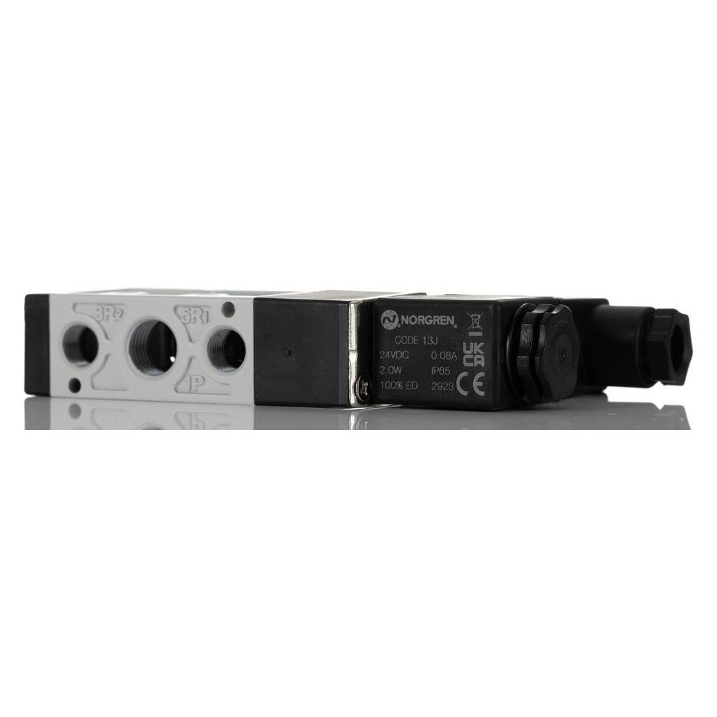 RS PRO 5/2 Solenoid / Spring Valve, G1/4" (9076387)