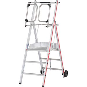 Hymer Podestleiter ProTect, 848303, fahrbar, klappbar, mit 3 Sprossen