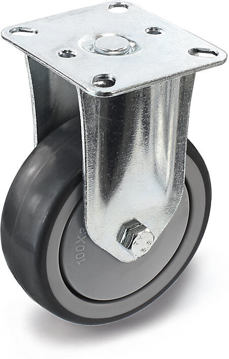 Gummireifen, thermoplastisch, mit Montageplatte, Rad-Ø x Breite 50 x 18 mm, Bockrolle Proroll