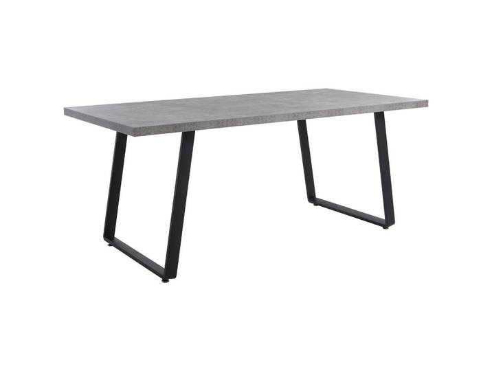 Mid.you Esstisch Beton-Optik, Grau, Metall, rechteckig, Kufe, 90x76x160 cm, Esszimmer, Tische, Esstische
