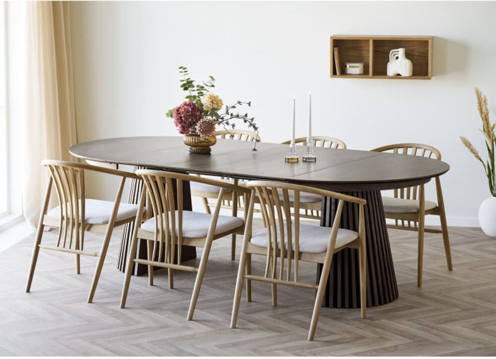 Moloo Table extensible ø120cm (160/200/240) chêne fumé Marron 120x75x120cm