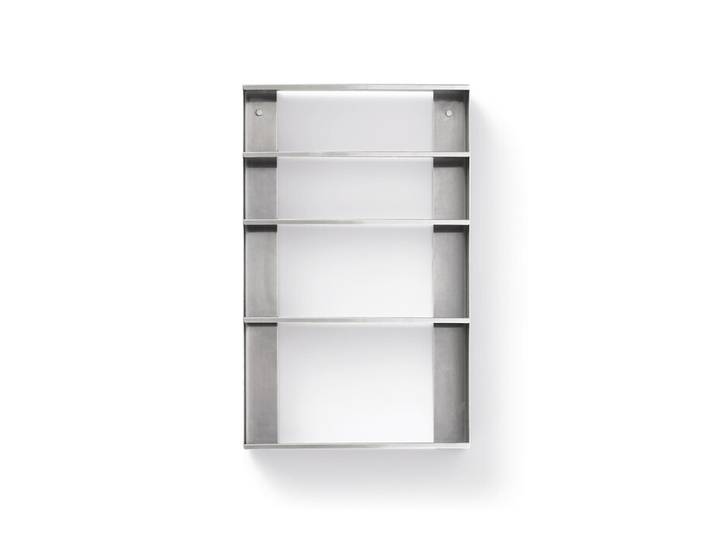 Wand-Regal Taper Case Form and Refine silber, Designer Herman Studio, 40x65.5x9 cm