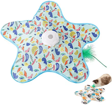 Inspire Curations Automatic Turntable Cat Toy With Moving Feather & Animal Sounds c