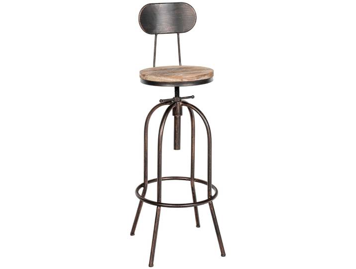 Tabouret de bar industriel réglable en metall bronze