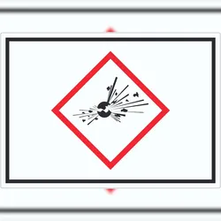 HB-Druck Aufkleber Instabile explosive Stoffe Symbol Explosion A9 (37x52mm)
