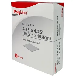 Polymem Wund Pad Silber n.klebend 10x10 15 St