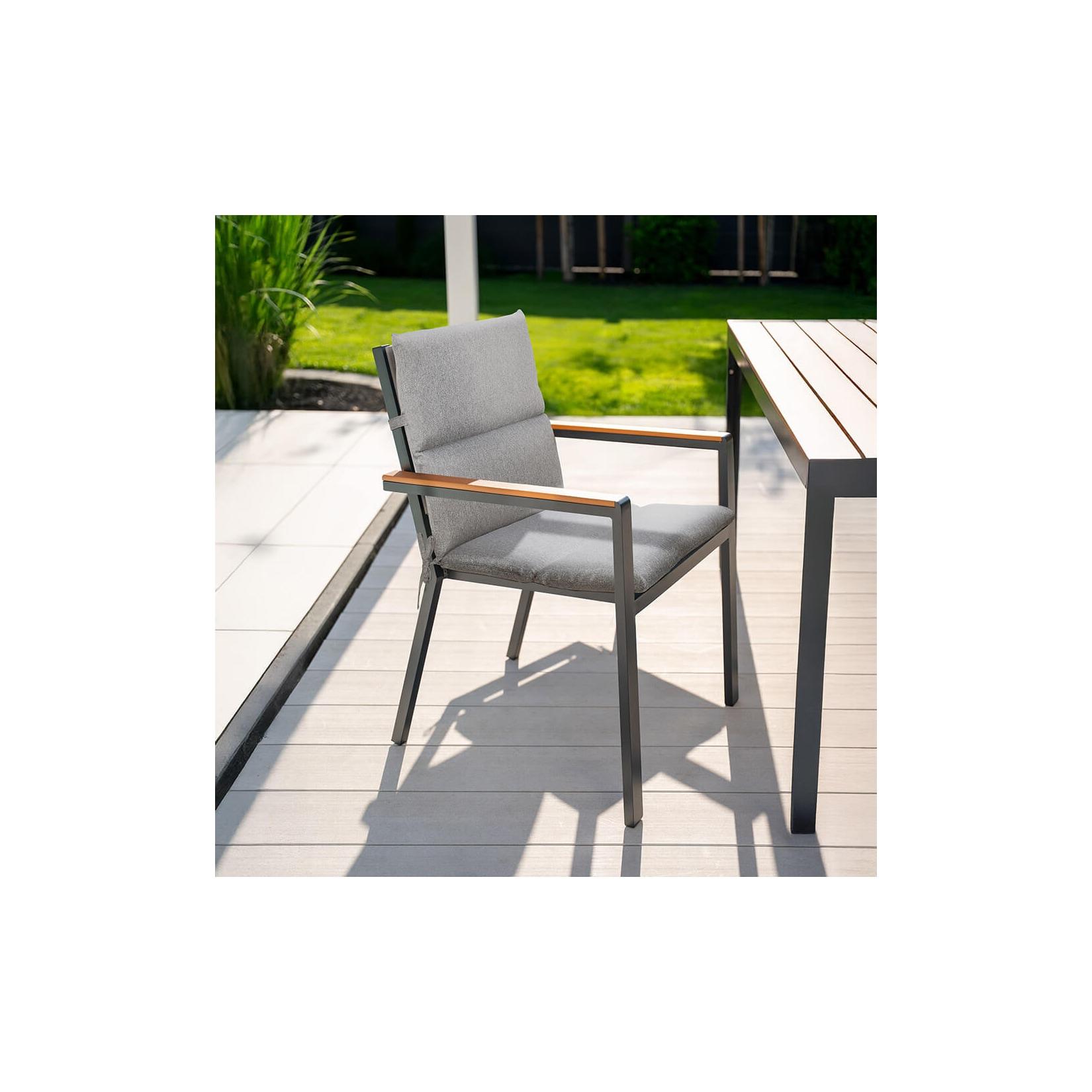 HOME DELUXE Gartenstuhlauflage SEDERA Grau - 4er Set