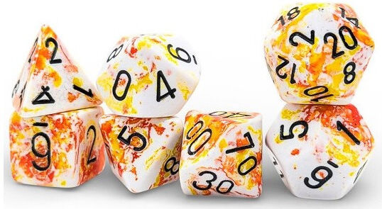 CHESSEX - Set de 7 dés Brush Sunrise / Black